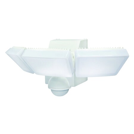 Iq America LB1912WH 1200 Lumen Battery Operated LED Motion Security Flood Light Wall Eave Mount WH LB1912wh